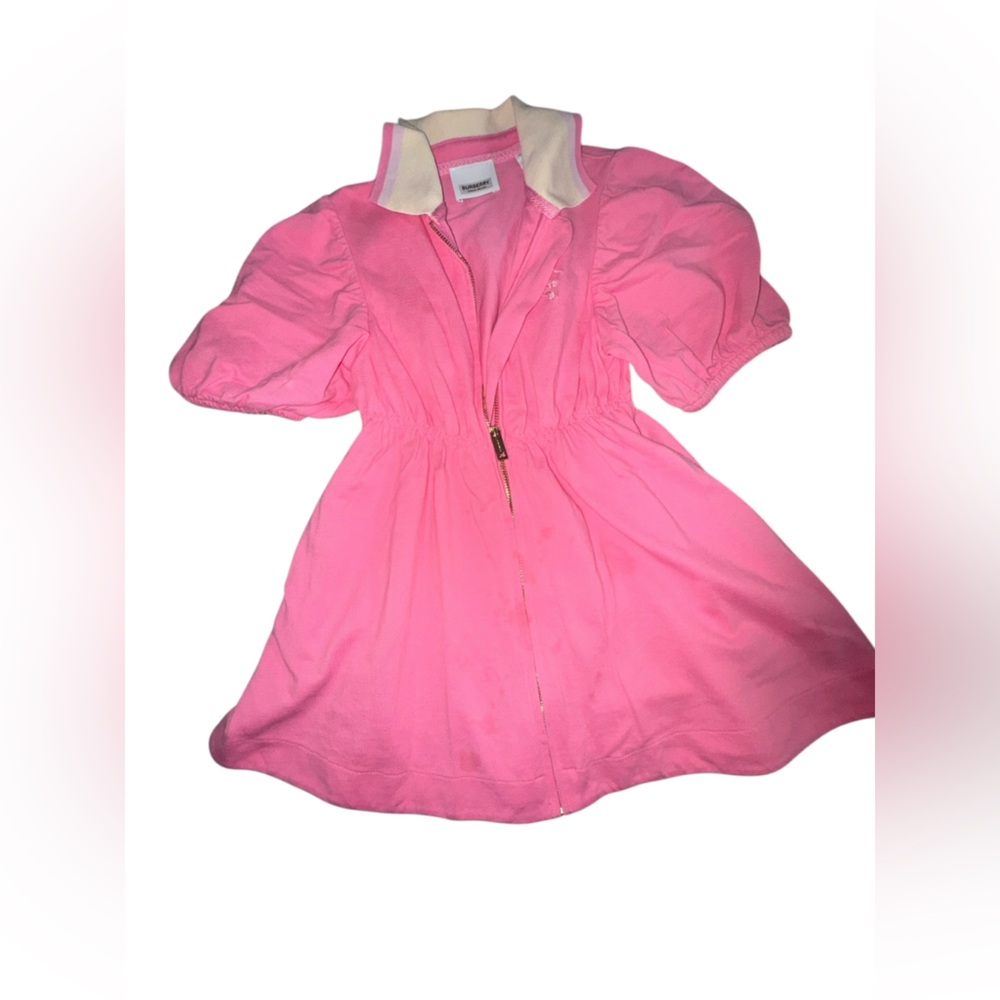 Burberry Pink and Cream Zip-Up Dress